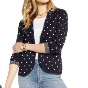 NWOT 1901 Polka Dot Knit Sweater Navy Blazer Size SP